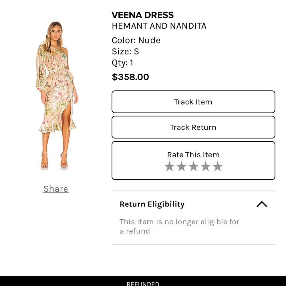 Veena Dress size small Hemant and Nandita like new